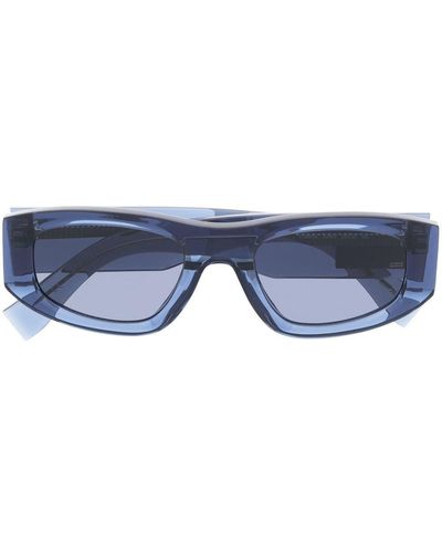 Tommy Hilfiger Logo-print Rectangle-frame Sunglasses - Blue