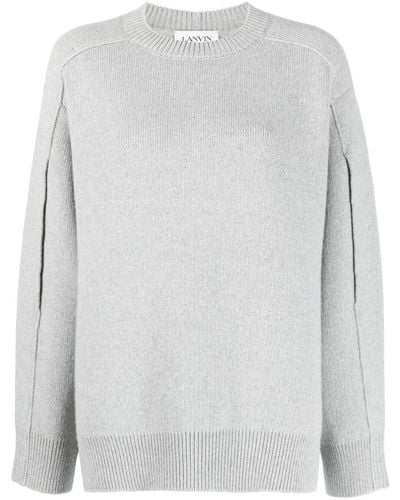 Lanvin Round-neck Cape-back Sweater - Grey