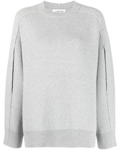 Lanvin Round-neck Cape-back Jumper - Grey