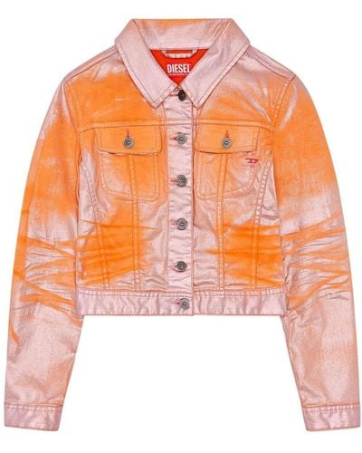 DIESEL De-Slimmy-S Cropped-Jeansjacke - Orange