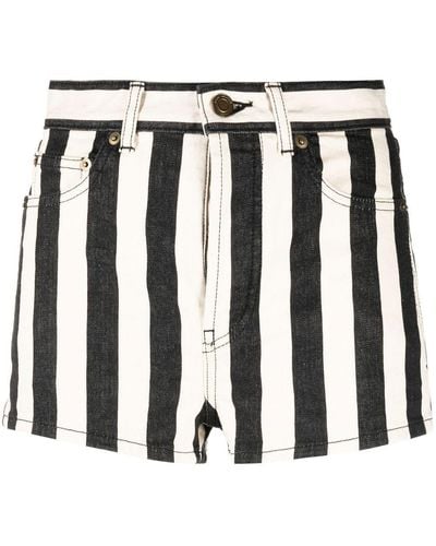 Saint Laurent Pantalones cortos a rayas - Negro
