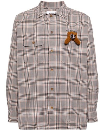 Doublet With My Friend Checked Cotton Shirt - Gray