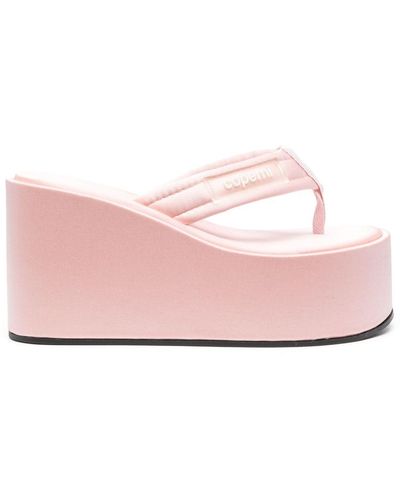 Coperni Logo-patch Thong-style Mules - Pink