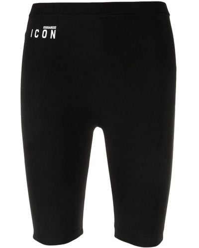DSquared² Icon Cut-out Cotton Shorts - Black