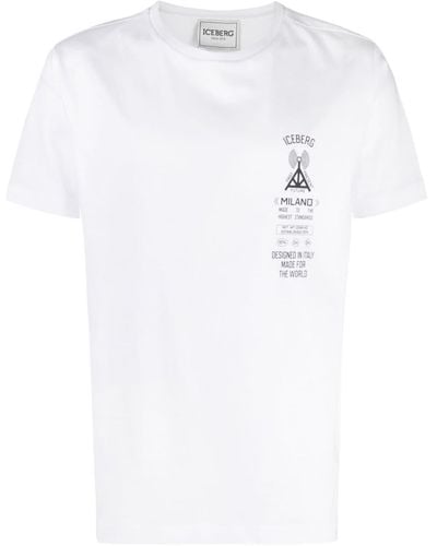 Iceberg Katoenen T-shirt Met Print - Wit