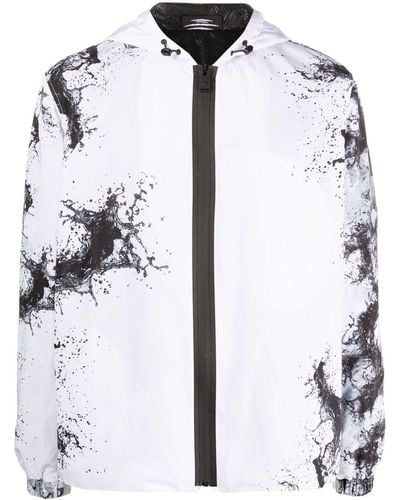 Philipp Plein Splash-print Hooded Jacket - White