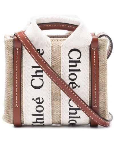 Chloé Micro Woody Crossbody Bag - Natural
