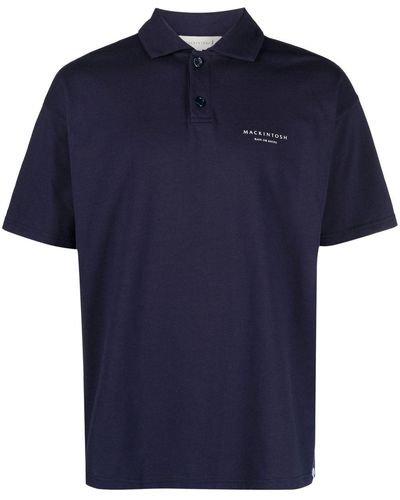 Mackintosh Poloshirt Met Logoprint - Blauw