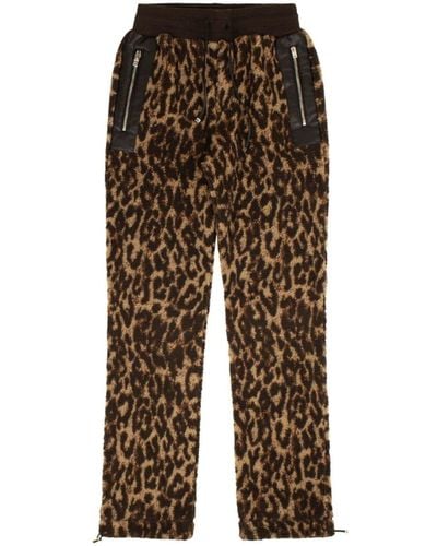 Amiri Pantalon texturé à imprimé léopard - Marron