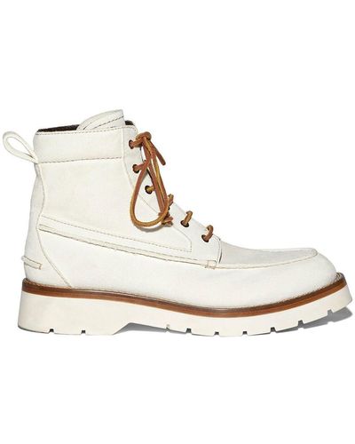 DSquared² Lace-up Leather Boots - Natural