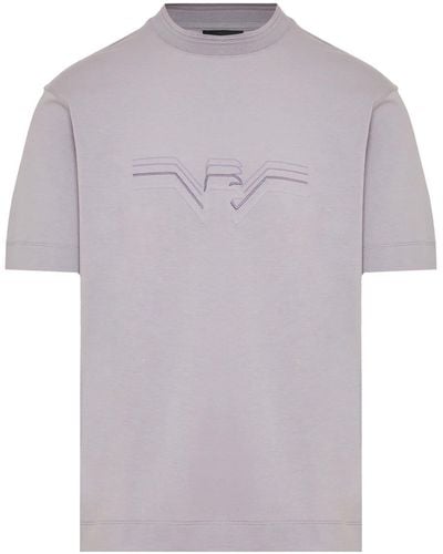Emporio Armani Logo-print Cotton T-shirt - Purple