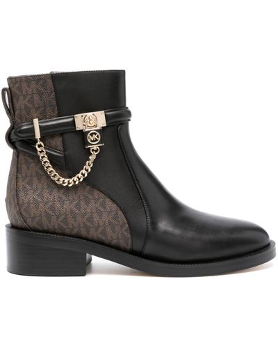 MICHAEL Michael Kors Hamilton 60mm Leather Ankle Boots - Black