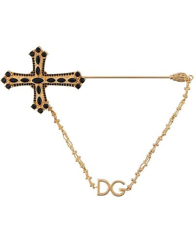 Dolce & Gabbana Broche Met Kruis - Metallic