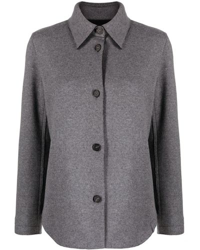 Lorena Antoniazzi Logo-plaque Wool-blend Jacket - Grey
