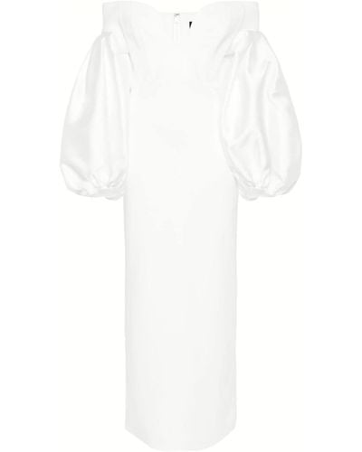 Solace London Mora Twill Maxi Dress - White