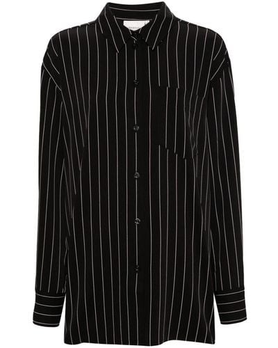 Gestuz Chemise Frylagz à fines rayures - Noir