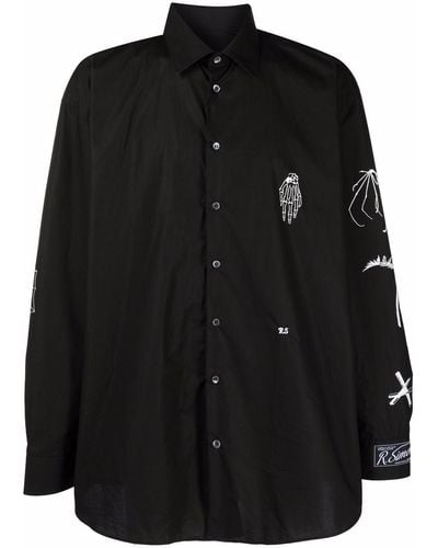 Raf Simons Embroidered-motif Shirt - Black