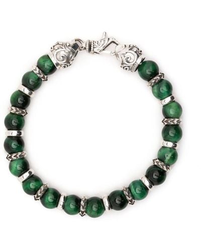 Emanuele Bicocchi Bracelet de perles Tiger Eye - Vert