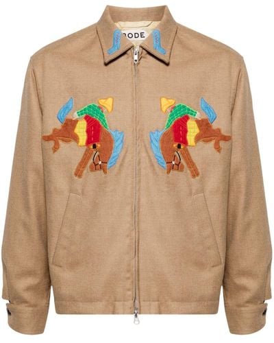 Bode Rodeo Ohio Embroidered Jacket - Brown