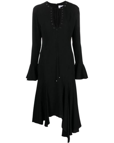 Blumarine Eyelet-detail Asymmetric Dress - Black