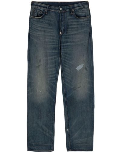 Evisu Logo-embroidered Straight-leg Jeans - Blue