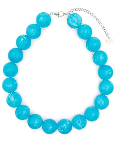 Paloma Wool Marbled Beaded Necklace - Blue