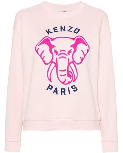 KENZO Elephant-logo Cotton Sweatshirt - Pink