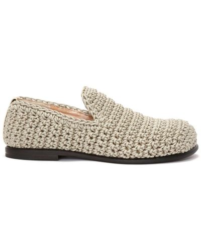 JW Anderson Low-heel Crochet-knit Loafers - White