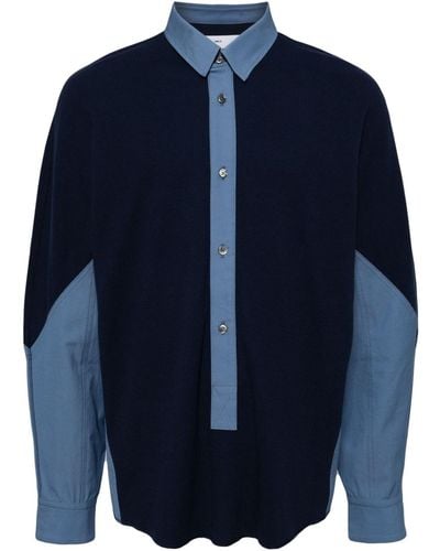 Toga Paneled Cotton Shirt - Blue