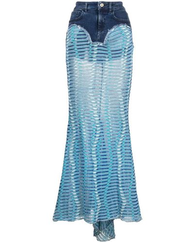 VITELLI Siren Jacquard Maxi Skirt - Blue