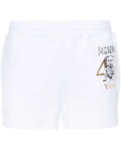 Moschino Teddy-bear-print Mini Shorts - White