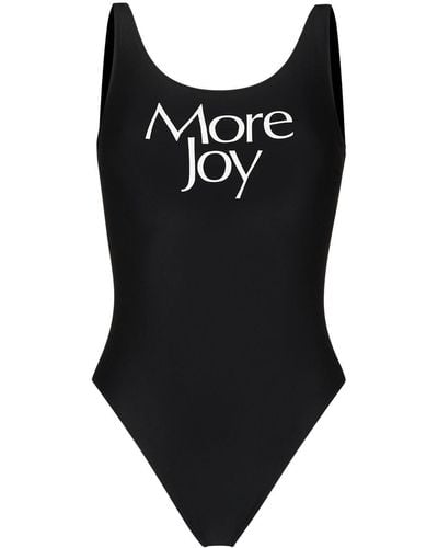 More Joy Logo Print Swimsuit - Black