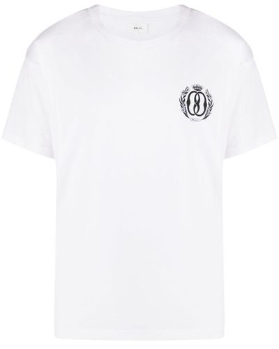 Bally Logo-Print Organic Cotton T-Shirt - White