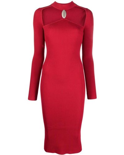 Jonathan Simkhai Cut-out Ribbed-knit Midi Dress - Red