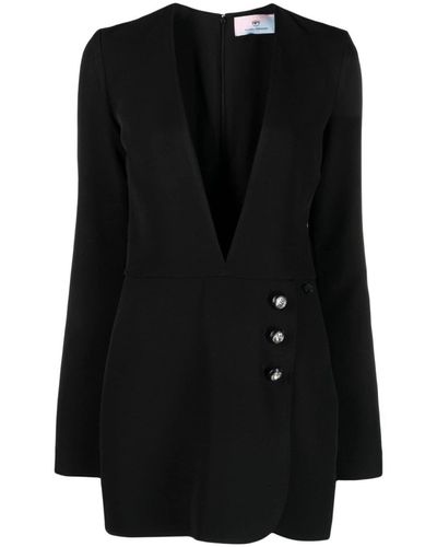 Chiara Ferragni V-neck Mini Jumpsuit - Black