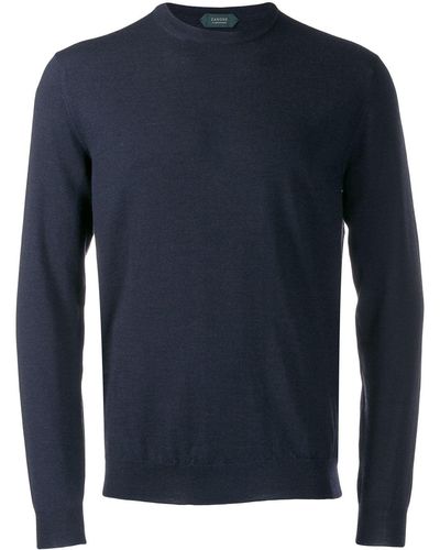 Zanone Crew-neck knit sweater - Azul