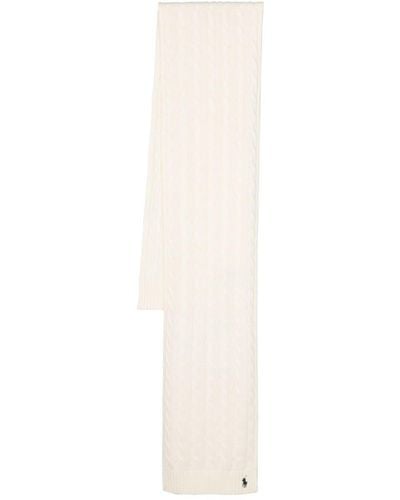 Polo Ralph Lauren Gestrickter Schal mit Polo Pony - Weiß