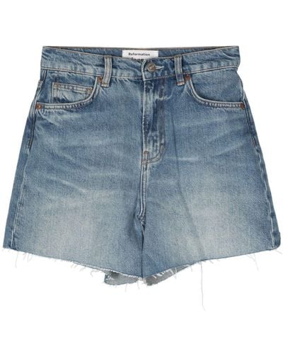 Reformation Jeans-Shorts mit hohem Bund - Blau