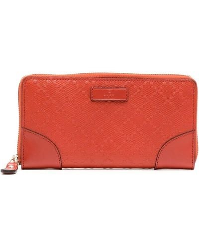 Gucci Logo-patch Detail Wallet - Red