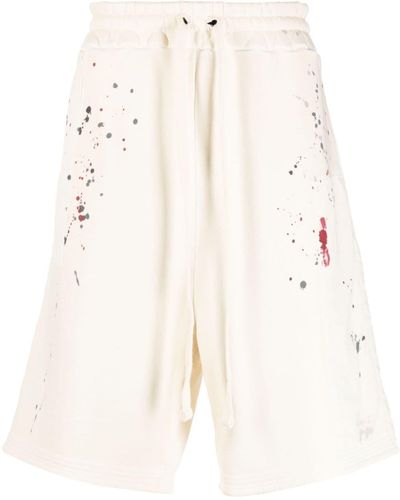A_COLD_WALL* Studio Paint-splatter Cotton Track Shorts - Natural