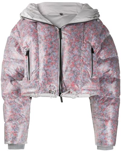 McQ Cropped Transparent Padded Jacket - Multicolor