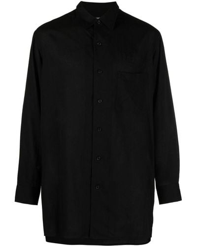 Yohji Yamamoto Drop-shoulder Classic-collar Shirt - Black
