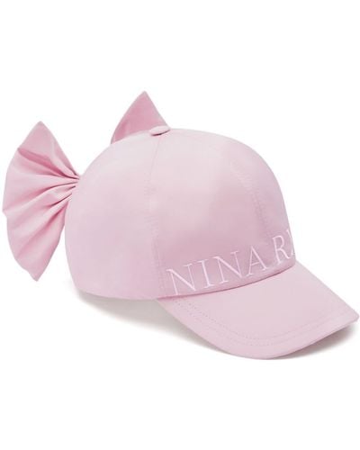 Nina Ricci Bow-detail Taffeta Baseball Cap - Pink