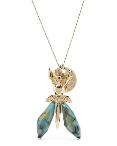 Patrizia Pepe Precious Fly Pendant Necklace - Metallic