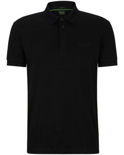 BOSS Poloshirt Met Logoprint - Zwart