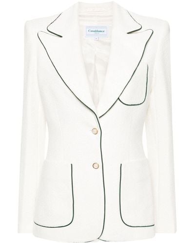Casablanca Textured Single-breasted Blazer - White