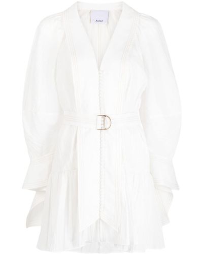 Acler Greenwell Belted-waist Minidress - White