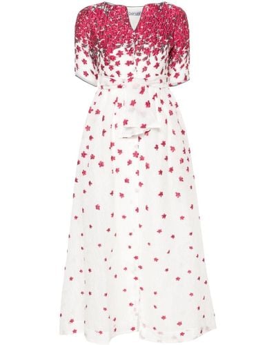 Baruni Lobelia Floral-jacquard Maxi Dress - White