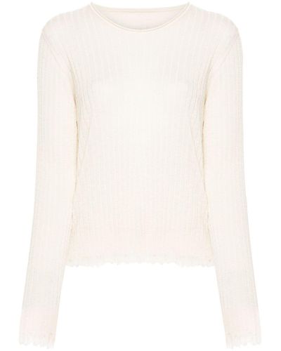 Uma Wang Distressed-efffect Sweater - White