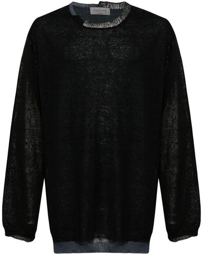 Yohji Yamamoto リネンブレンド セーター - ブラック
